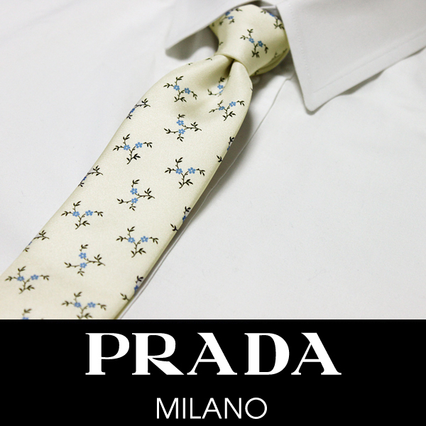 12 プラダ PRADA 新品本物 1円 花柄 ネクタイ SILK 100%
