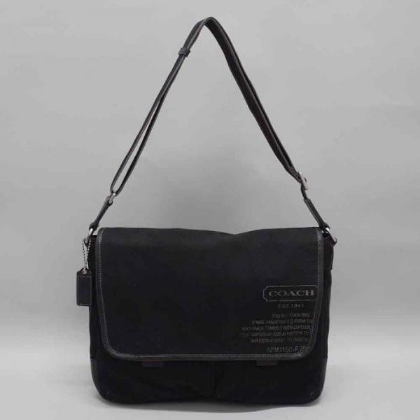 ☆本物☆コーチ キャンバス メッセンジャーバッグ F70587 黒 ,□COACH 