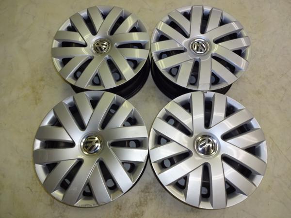 ワーゲンポロ6R型純正スチール 6J-15 pcd100/5H ホイールのみ4本