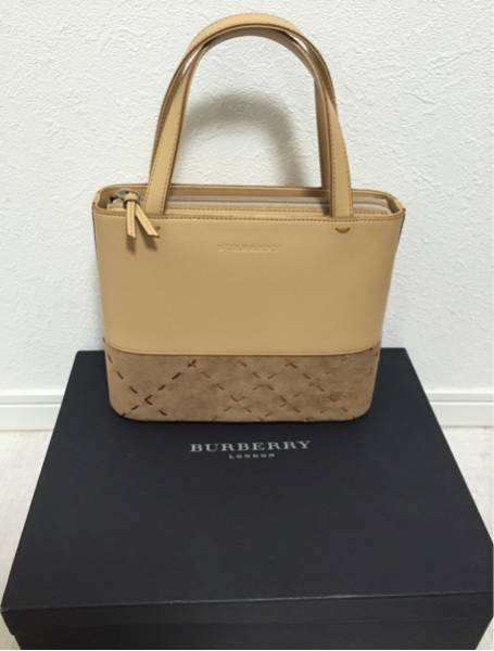 【未使用】バーバリー 本革 ハンドバッグ Burberry
