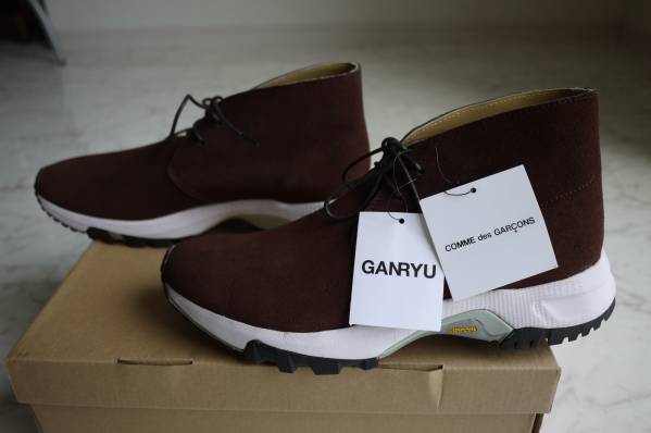 新品 COMME des GARCONS ギャルソン×GANRYU レザーブーツ茶 (Q)