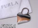 64B385M■ フルラ FURLA シルバー ハートデザイン キーホルダー