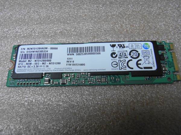 SAMSUNG SSD128GB (M.2) /6Gbps/NGFF/2280/ MZNTD128HAGM M.2 2242 SSD