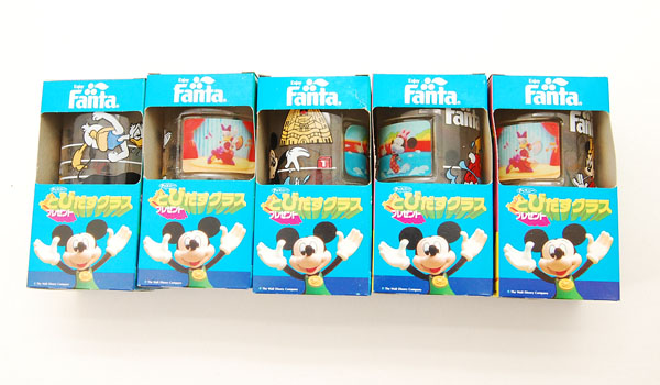 貴重★レトロ昭和★ディズニーミッキーとびだすグラス5個セット_1