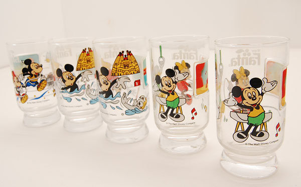 貴重★レトロ昭和★ディズニーミッキーとびだすグラス5個セット_2