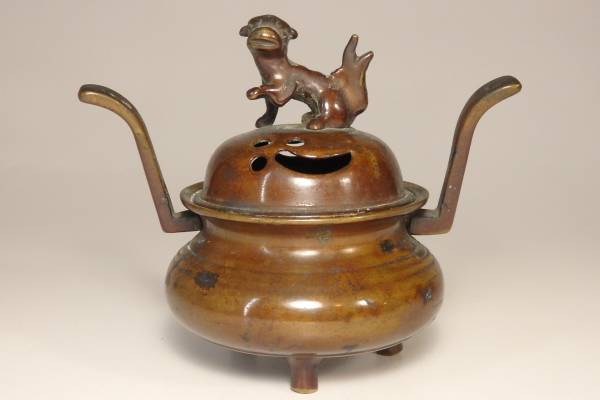 銅器 香炉 獅子 香道 煎茶道具 中国美術