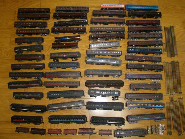 古いHOゲージ60点セット 鉄道模型 機関車 木製・金属製車両/5
