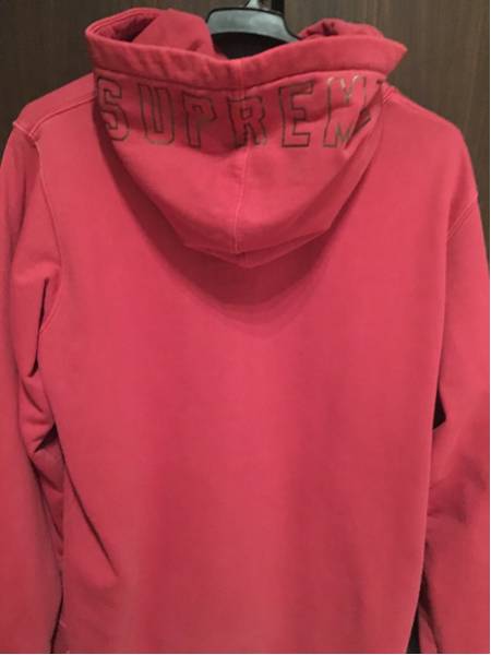 supreme overdyed hooded red M パーカー シュプリーム ロゴ
