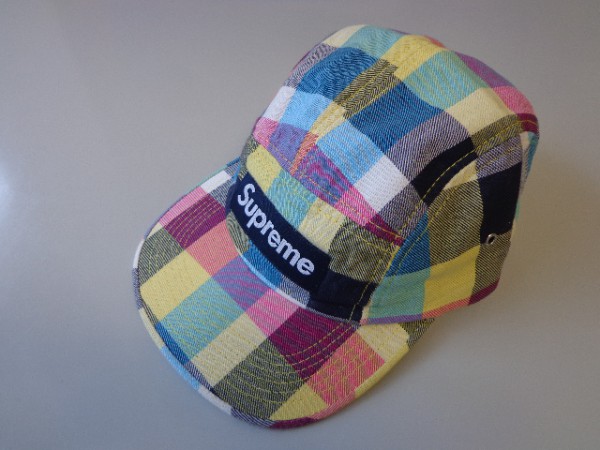 美品 Supreme シュプリーム チェック Camp Cap キャップ box Supreme