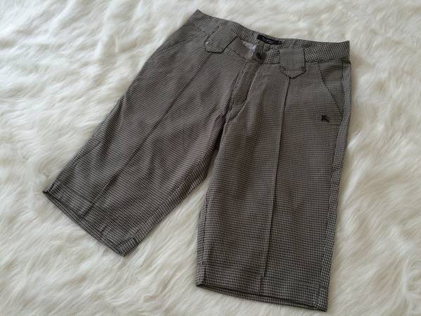 新品同様★バーバリーブラックレーベル刺繍入ハーフパンツ 千鳥