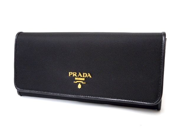 ●美品 プラダ 二つ折り 長財布 ブラック 1M1132●レディース