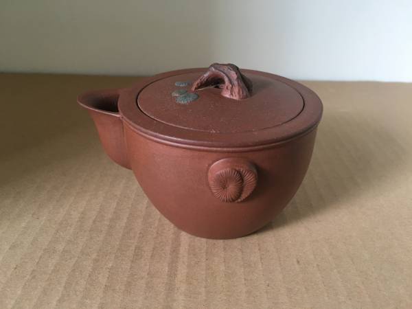 茶器 岩泥荷韻手に急須 茶道具 煎茶器 新品未使用 時代唐物 中国宜興 紫泥急須 煎茶道具 Z22 中国宜興 朱泥 煎茶器揃