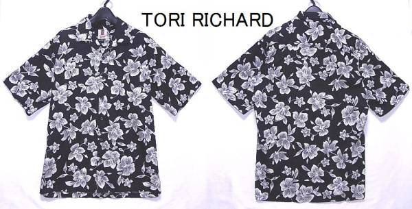 TORI RICHARD トリリチャード ハイビスカス 総柄 アロハシャツ/m