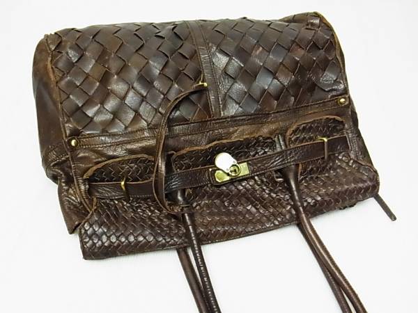 高級★バーキン型 編み込み本革レザーハンドバッグ トート鞄