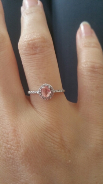 パパラチャ　サファイア　ダイヤリング