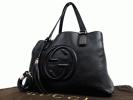 【GUCCIグッチ】SOHO★タッセル付トートバッグ★レザーブラック