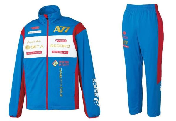 新品即決asicsアシックス A77 ジャージ上下 XOサイズ 青 XAT701