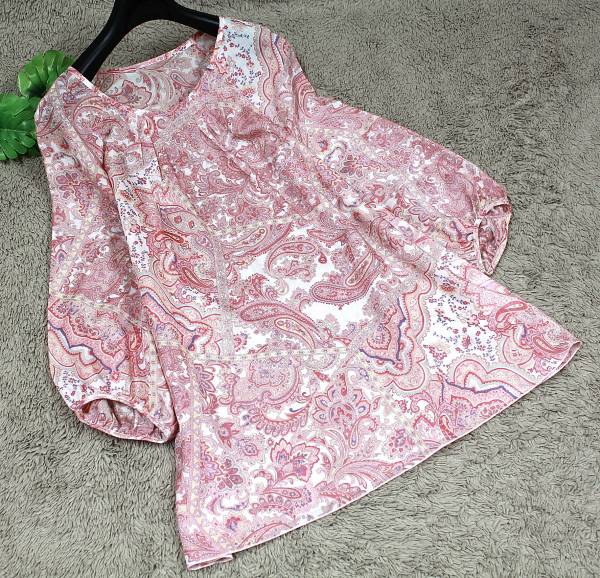 レディース40　☆　コルディア　☆　ピンク系ペイズリー柄チュニ