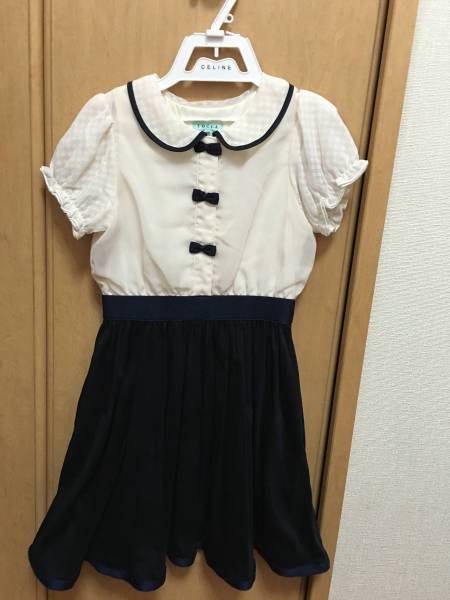 美品　TOCCA ワンピース　110　白×紺