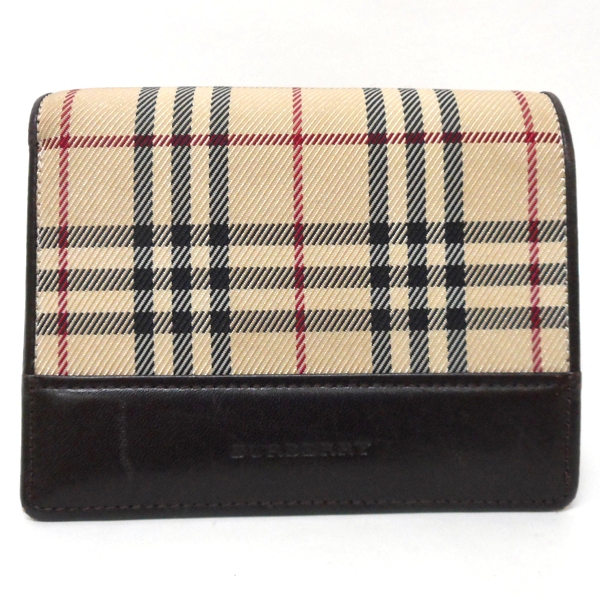 中古】☆BURBERRY 二つ折り財布 チェック×ブラウン*A71 中古☆BURBERRY
