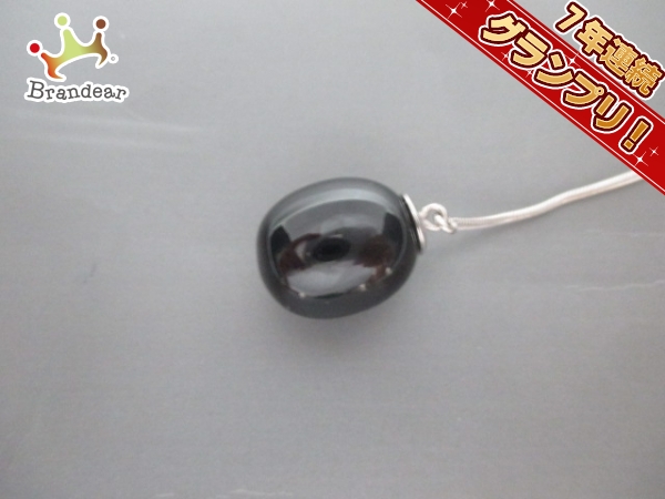 バカラ ネックレス 美品 シルバー×クリスタルガラス 黒 ネックレス