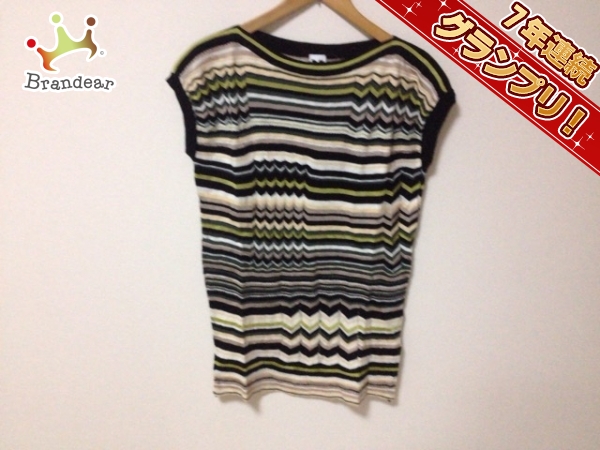 MISSONI ミッソーニ 半袖セーター サイズM 黒×グリーン×マルチ