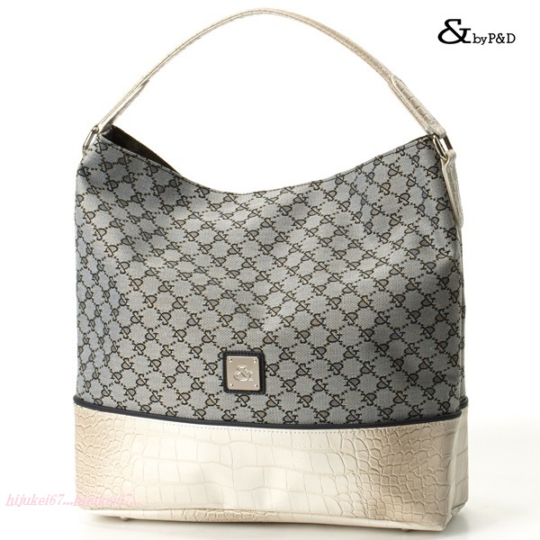 ＆ｂｙピンキー＆ダイアン　クロコ切り替えショルダーバッグ