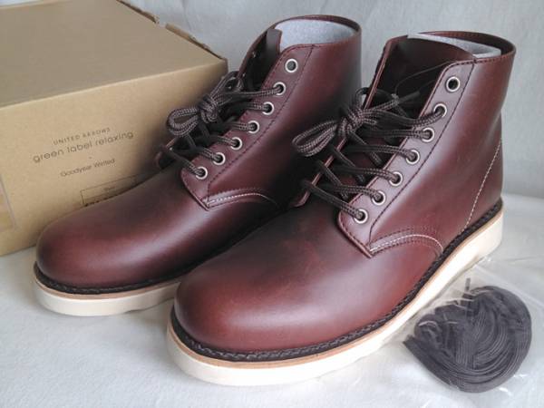 新品◆UAグリーンレーベル レザーブーツ クレープソール 茶 26位