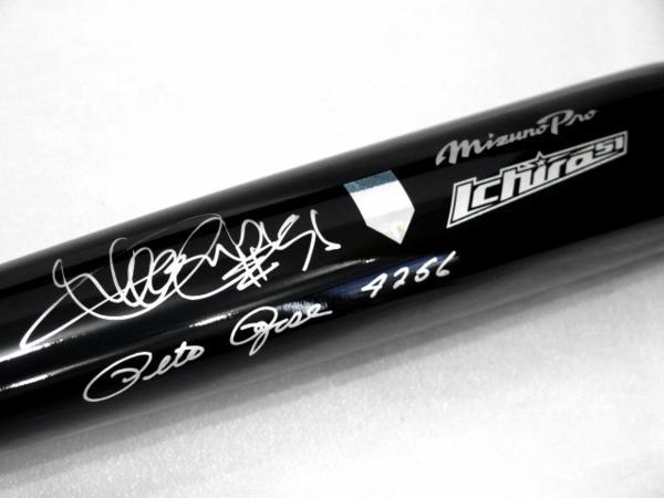 MS 世界安打記録 イチロー ピートローズ直筆サインバットの入札履歴 