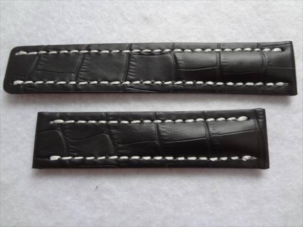 BREITLINGブライトリング用レザーベルト本革バンド黒22mm/20mm 男性用