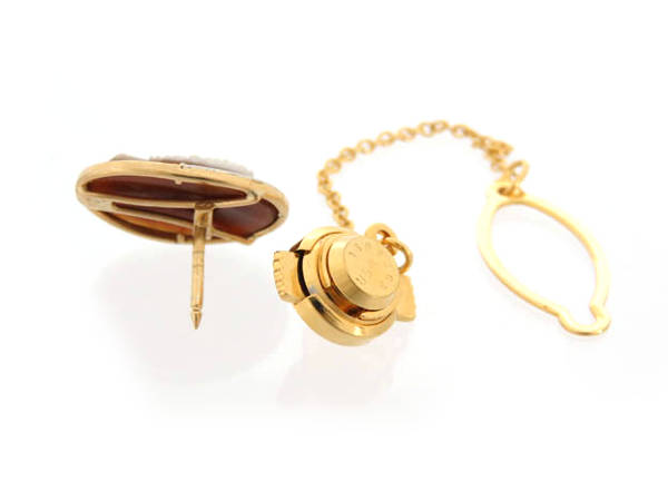 作家品 K18 PT900 シェルカメオ ダイヤモンド付き 1円 K18YG