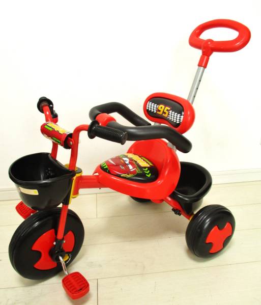 アイデス 三輪車 カーズ アシストバー（手押し棒付き）