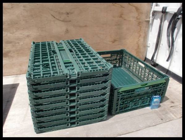 イフコ 10個セット 6418 折りたたみコンテナ 緑 中古 IFCO Green