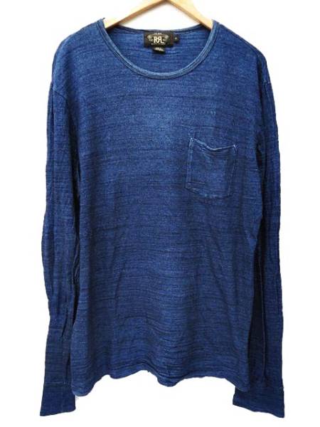 RRL Tシャツ 長袖 ポケット インディゴ カットソー 青 ロンT M