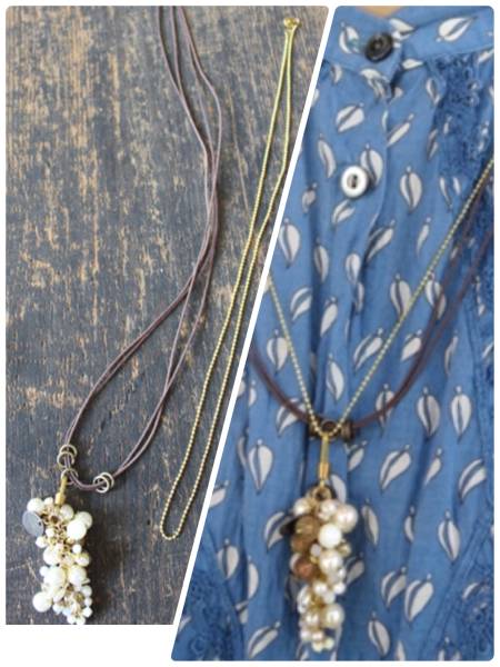 ワッフリッシュワッフルwafflish waffleパールネックレス革紐