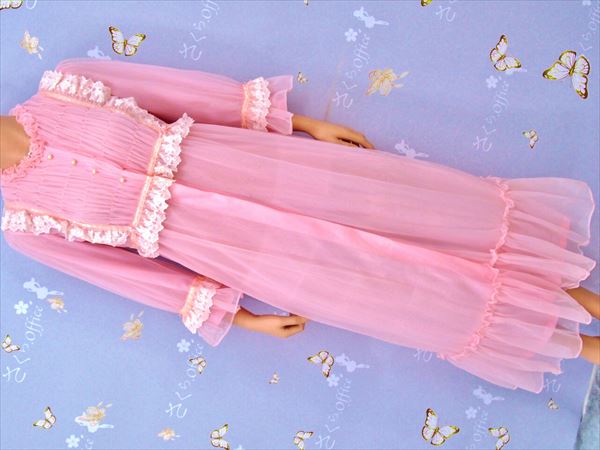 ♪AS4-896*ランクA☆モニック*ふわひら姫系*シフォン*ネグリジェ