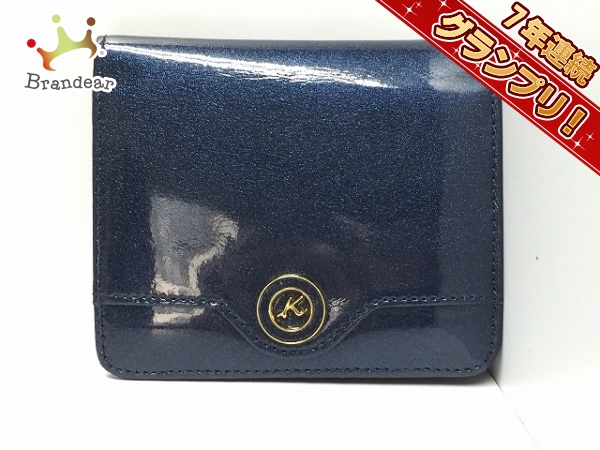 超美品⭐︎キタムラ　K ネイビー 二つ折り財布 牛革二つ折り財布 – Kitamura キタムラ 二つ折り財布 ジップ ネイビー