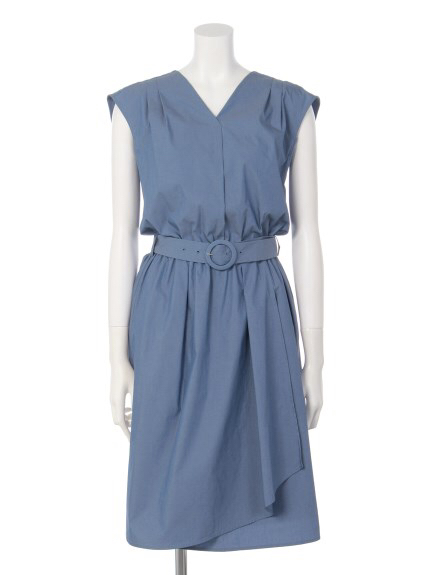 【新品】アプワイザーリッシェ★Vネックフレアシャツワンピ★