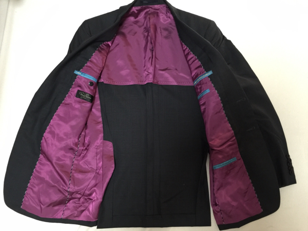 セ・レブご用達ポールスミス◆黒千鳥格子春夏スーツセットアップ