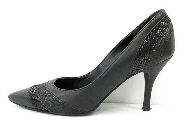 ダイアナ パンプス ピンヒール レザー ポインテッドトゥ 23 黒