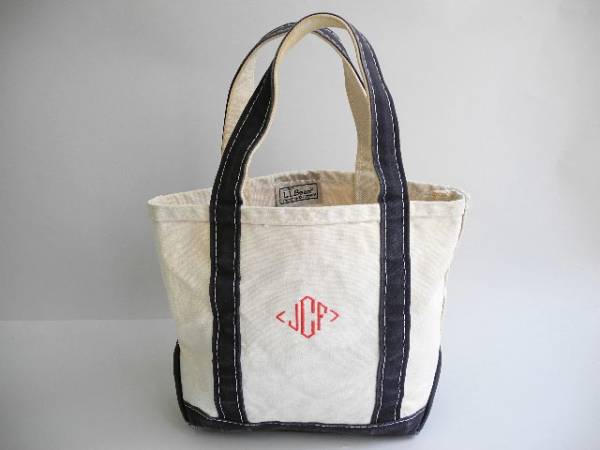 □USA製LLビーンLLBEAN刺繍入りキャンバストートバッグ黒(S) 名入りで 