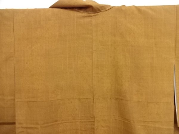 28922# 未使用品 仕立て上がり 変わりヱ霞に花模様織り出し本場