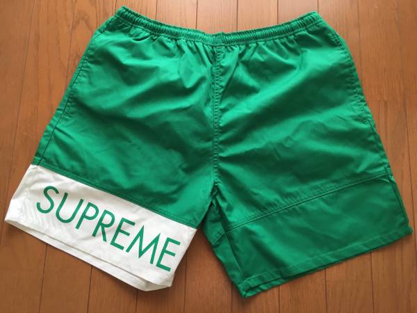 水着・ラッシュガード supreme banner water shorts green 送料無料] 16ss Supreme Banner Water Short GREEN M 緑 水着 Banner