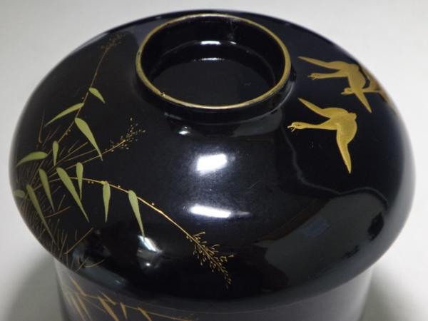吸物椀 5客 箱付 朱塗鶴蒔絵吸物椀十客 輪島塗 BS765 | 免税