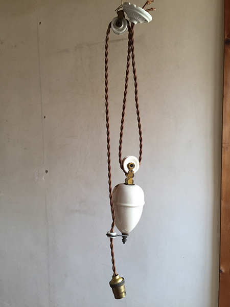 フランスアンティーク 滑車 ランプ シェードのアジャスター 照明