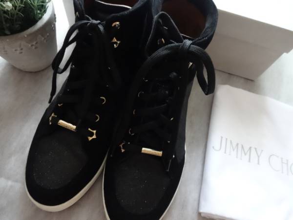 美品ジミーチュウ★今季 ハイカットスニーカー★黒 36サイズ