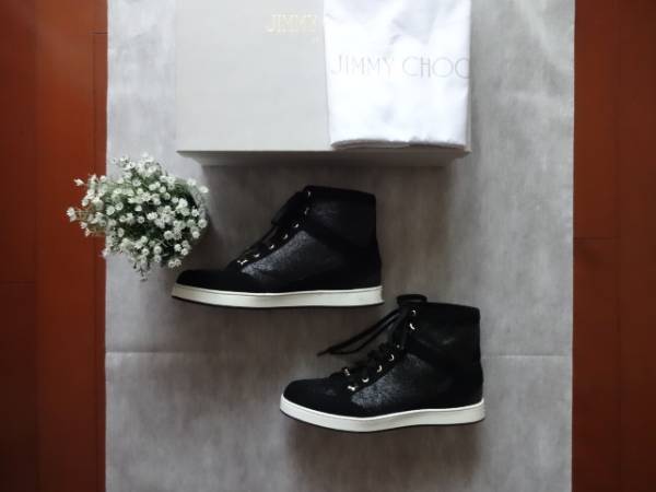 美品ジミーチュウ★今季 ハイカットスニーカー★黒 36サイズ