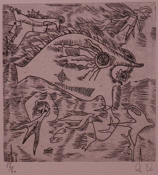 1円～瑛九 作品1 瑛九・銅版画 「SCALE I」より 1.過去 文化遺産