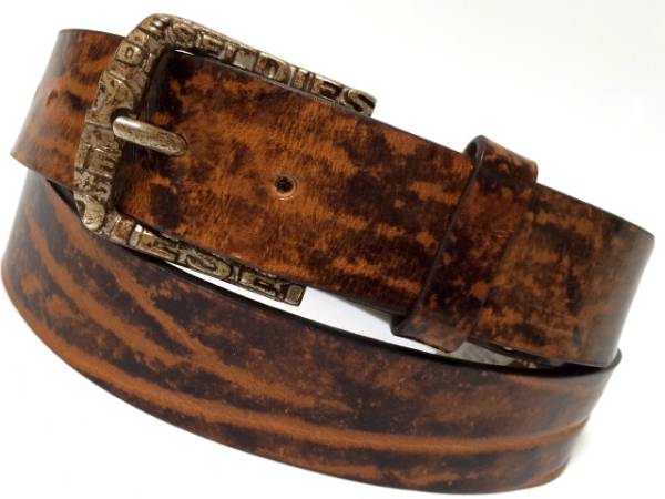 本物DIESEL ディーゼル伊製 ヴィンテージ加工 本革レザーベルト