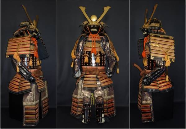 甲冑 鎧兜 黒胴当世素掛緋縅 横矧鉄地二枚胴鎧 武具 鎧櫃 甲冑鎧兜黒胴